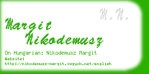 margit nikodemusz business card